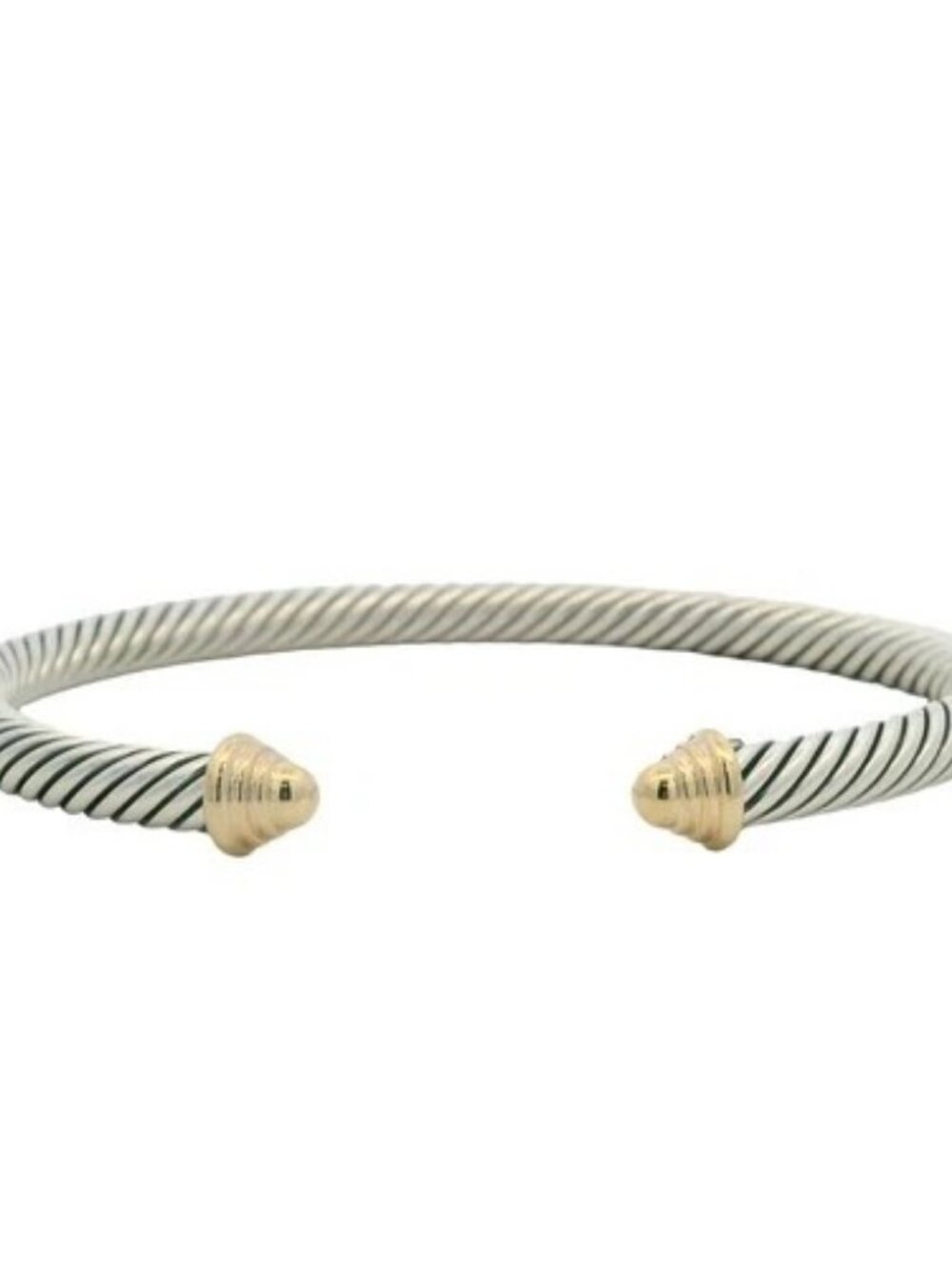 David Yurman 925 Sterling Silver and 14kt Yellow Gold Classic Cable Bracelet 7"